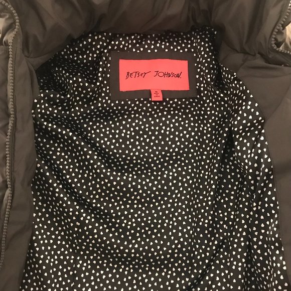 PUFFER DOWN COAT by Betsey Johnson in color steel gray in size M - Picture 3 of 5